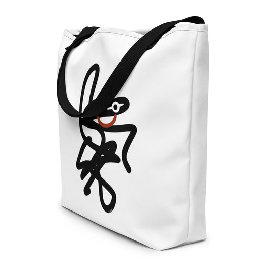 Happy Creature Large Tote Bag Red, Black & White Kenneth Wilan Design