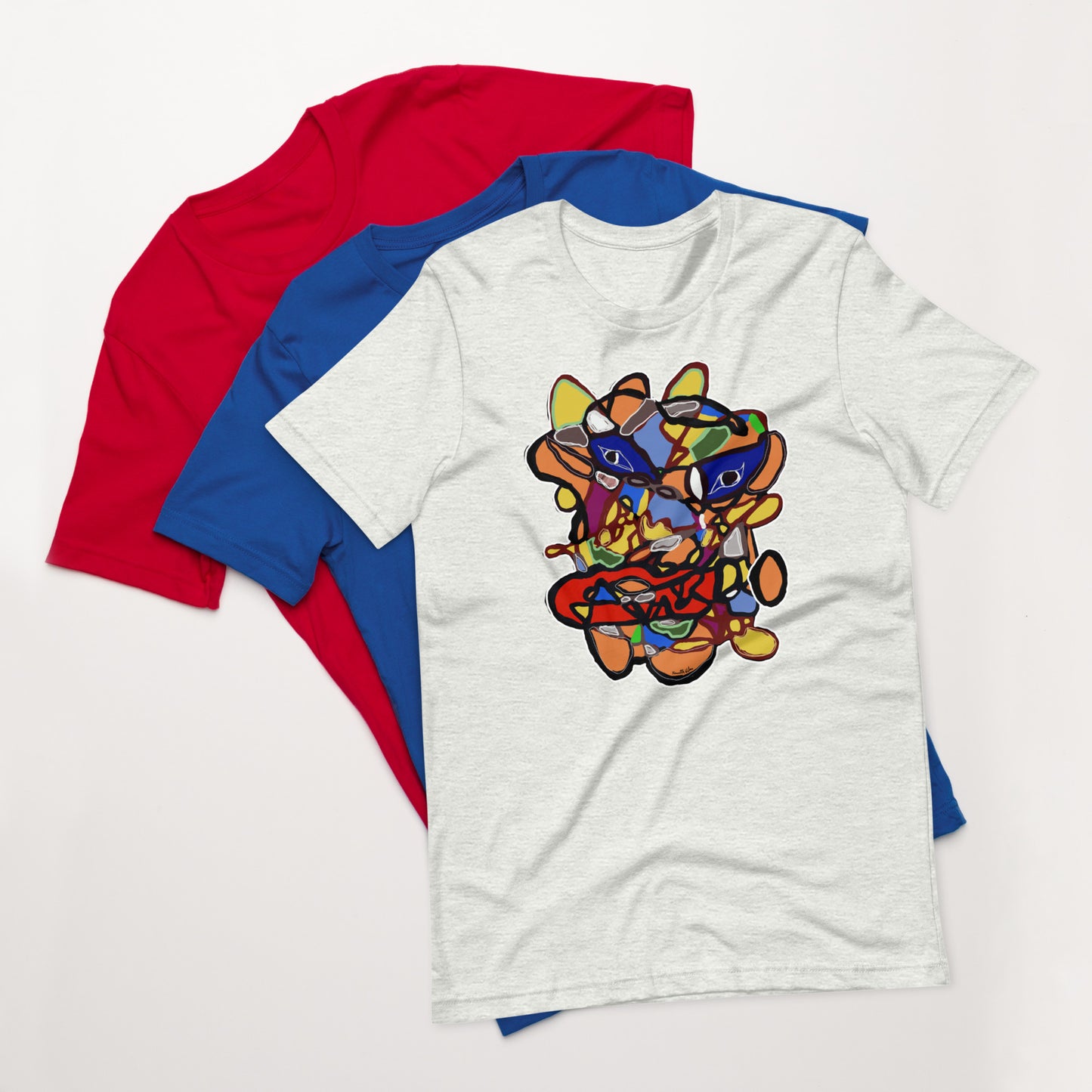Face Passionate Unisex T Shirt Multi Colored Kenneth Wilan Design
