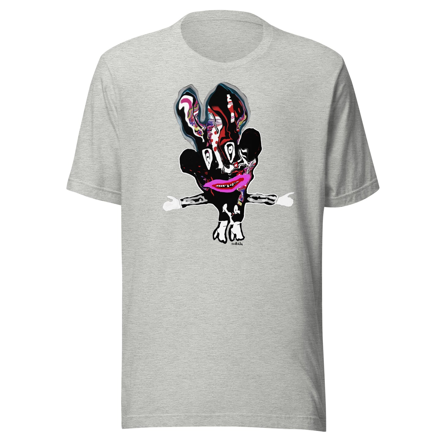 Open Arms Creature Unisex T Shirt Pink Black Red White Kenneth Wilan Design
