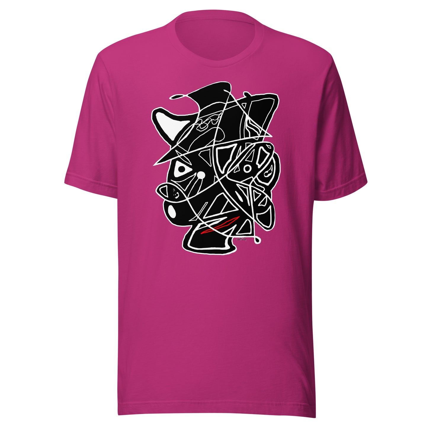 Face Unisex T Shirt Red Black White Kenneth Wilan Design