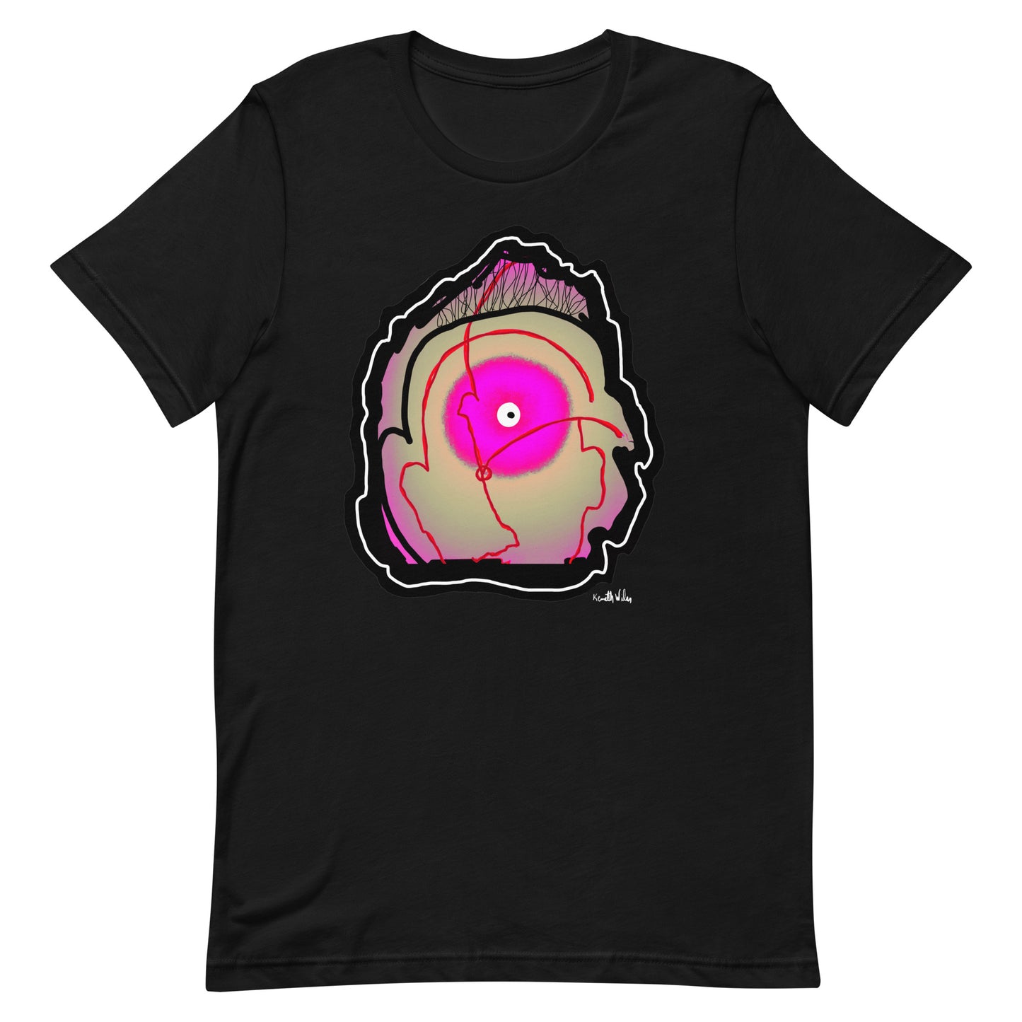 Face Profile Unisex T Shirt Pink Magenta White Black Kenneth Wilan Design