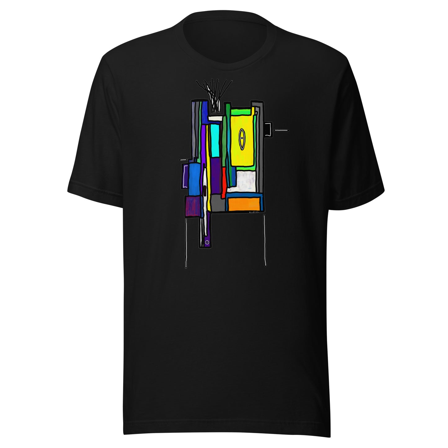 Robot Unisex T Shirt Yellow Blue Purple Orange Multi Color Kenneth Wilan Design