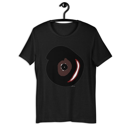 Circle Swirl Smile Creature Unisex T Shirt Black Brown White Red Kenneth Wilan Design