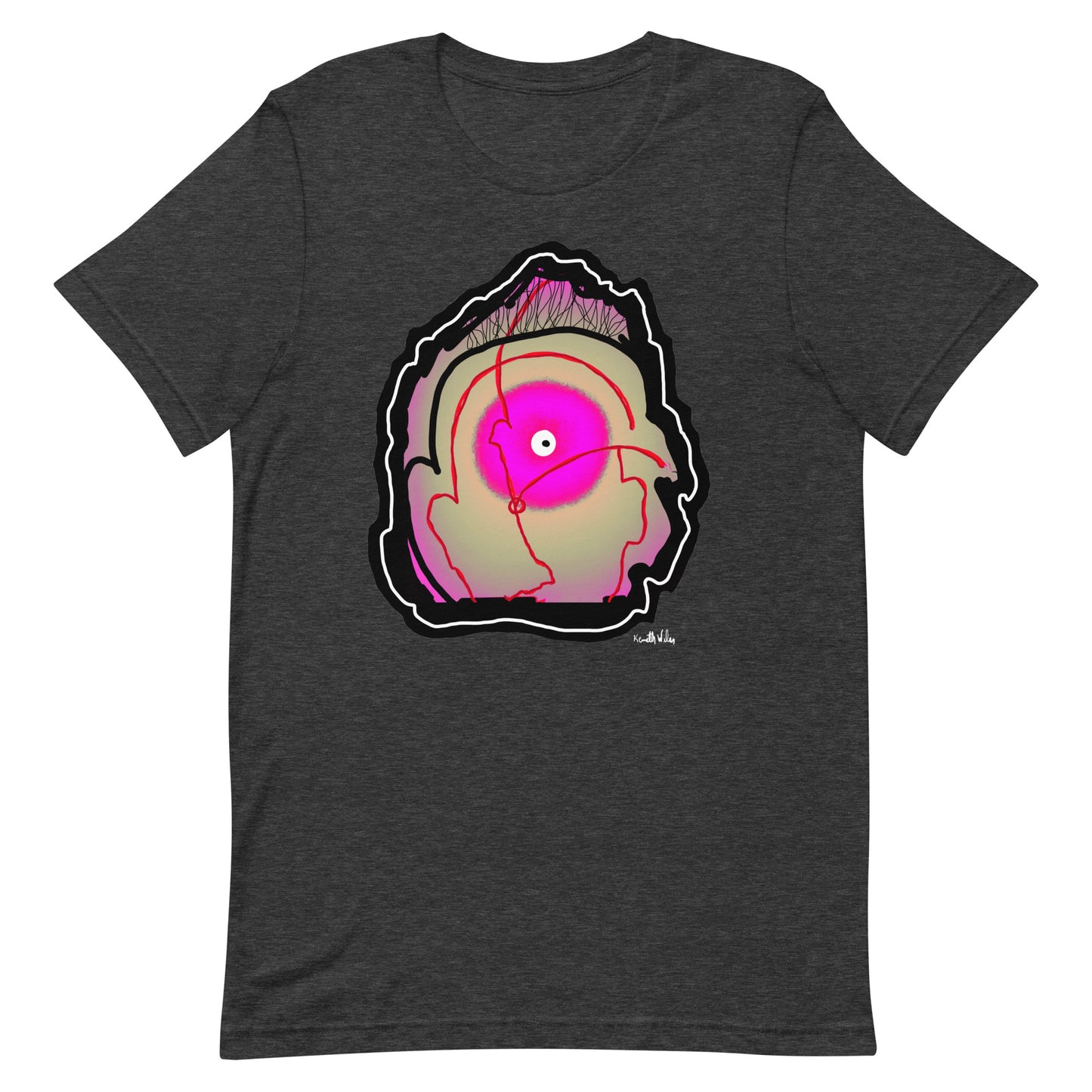Face Profile Unisex T Shirt Pink Magenta White Black Kenneth Wilan Design