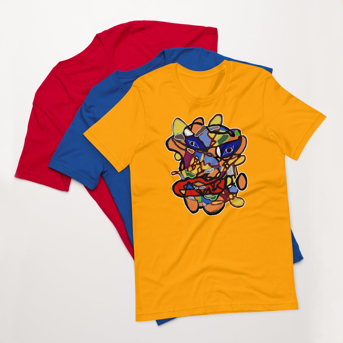 Face Passionate Unisex T Shirt Multi Colored Kenneth Wilan Design