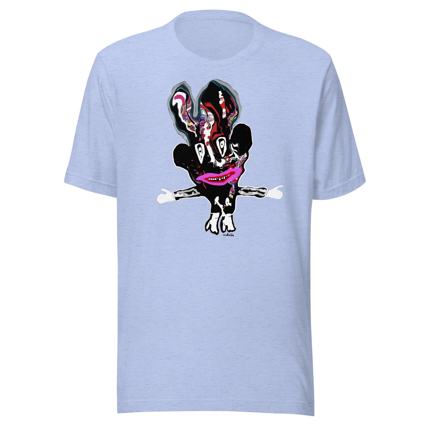 Open Arms Creature Unisex T Shirt Pink Black Red White Kenneth Wilan Design