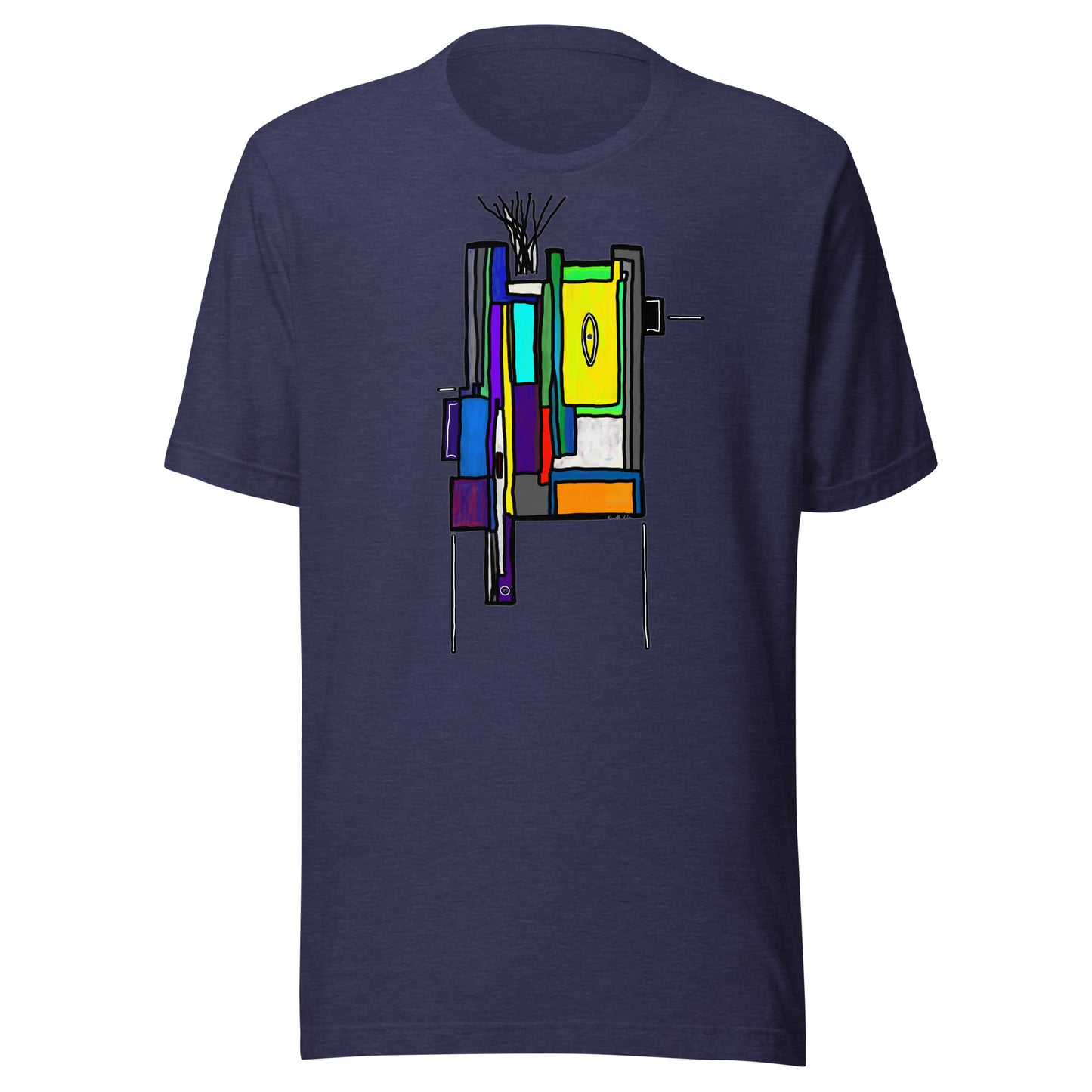 Robot Unisex T Shirt Yellow Blue Purple Orange Multi Color Kenneth Wilan Design