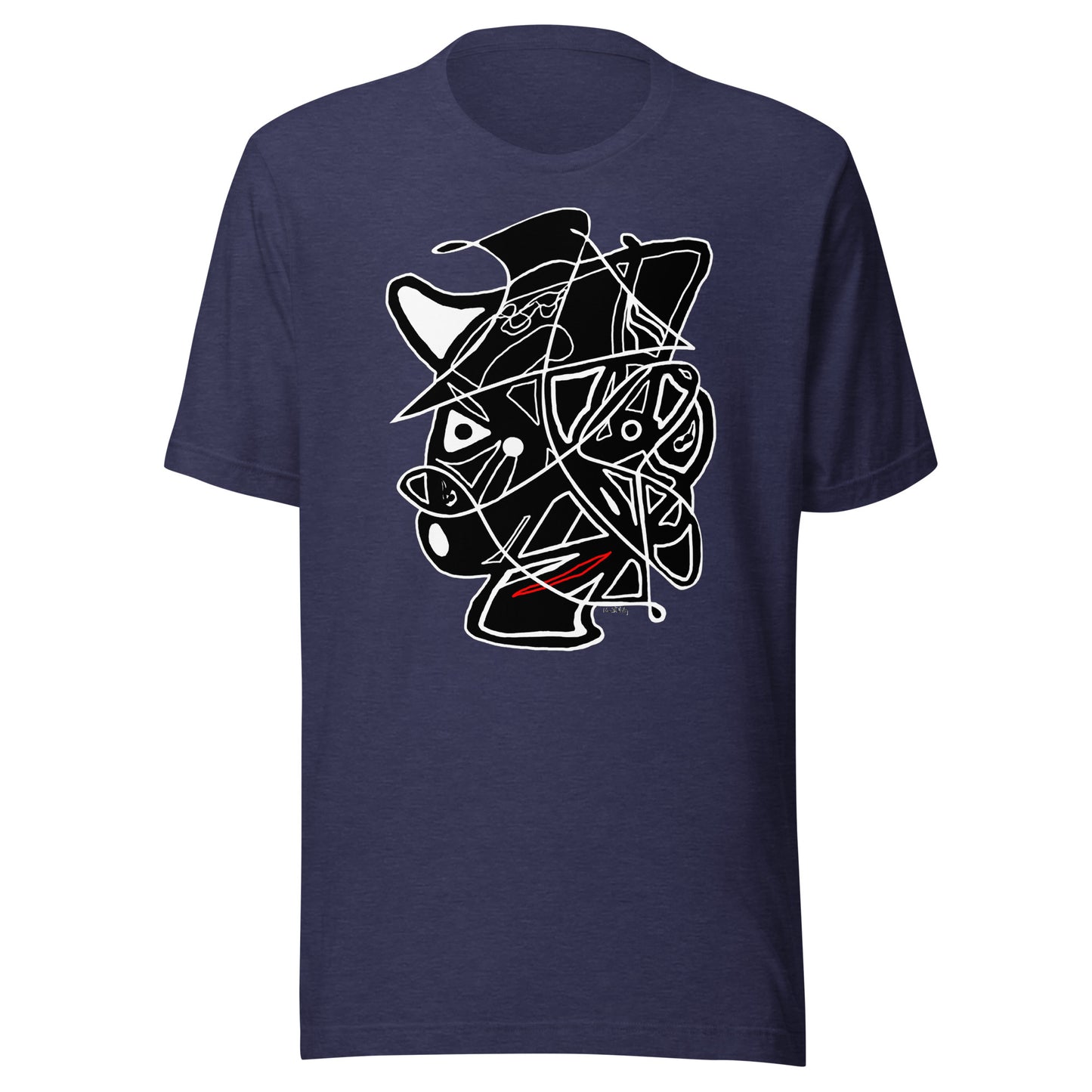 Face Unisex T Shirt Red Black White Kenneth Wilan Design