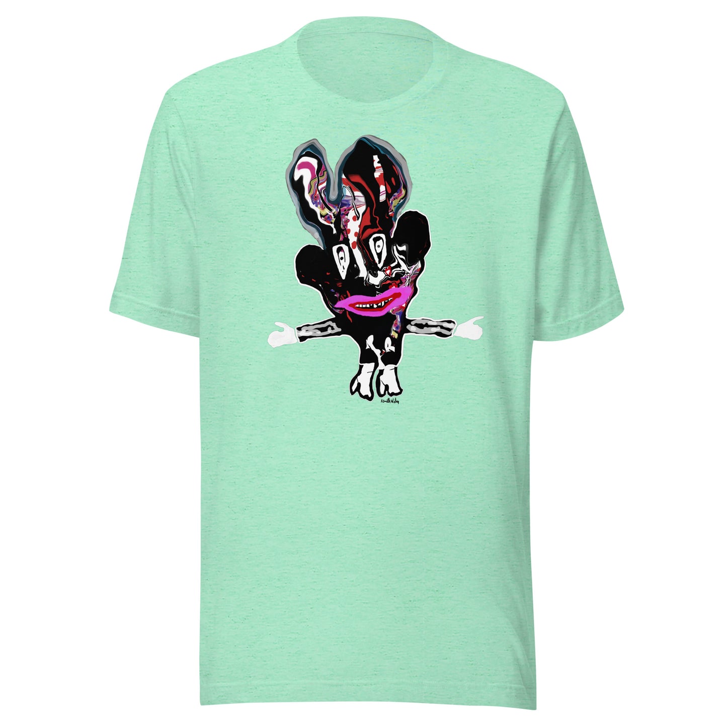 Open Arms Creature Unisex T Shirt Pink Black Red White Kenneth Wilan Design