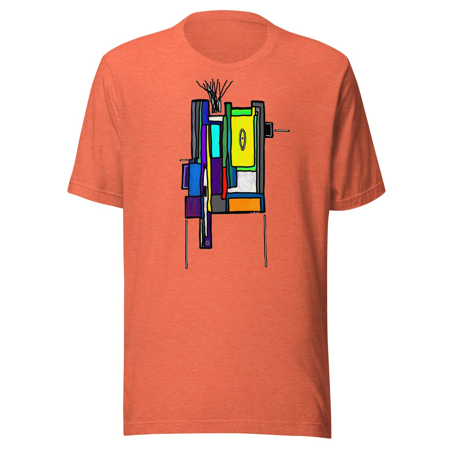 Robot Unisex T Shirt Yellow Blue Purple Orange Multi Color Kenneth Wilan Design