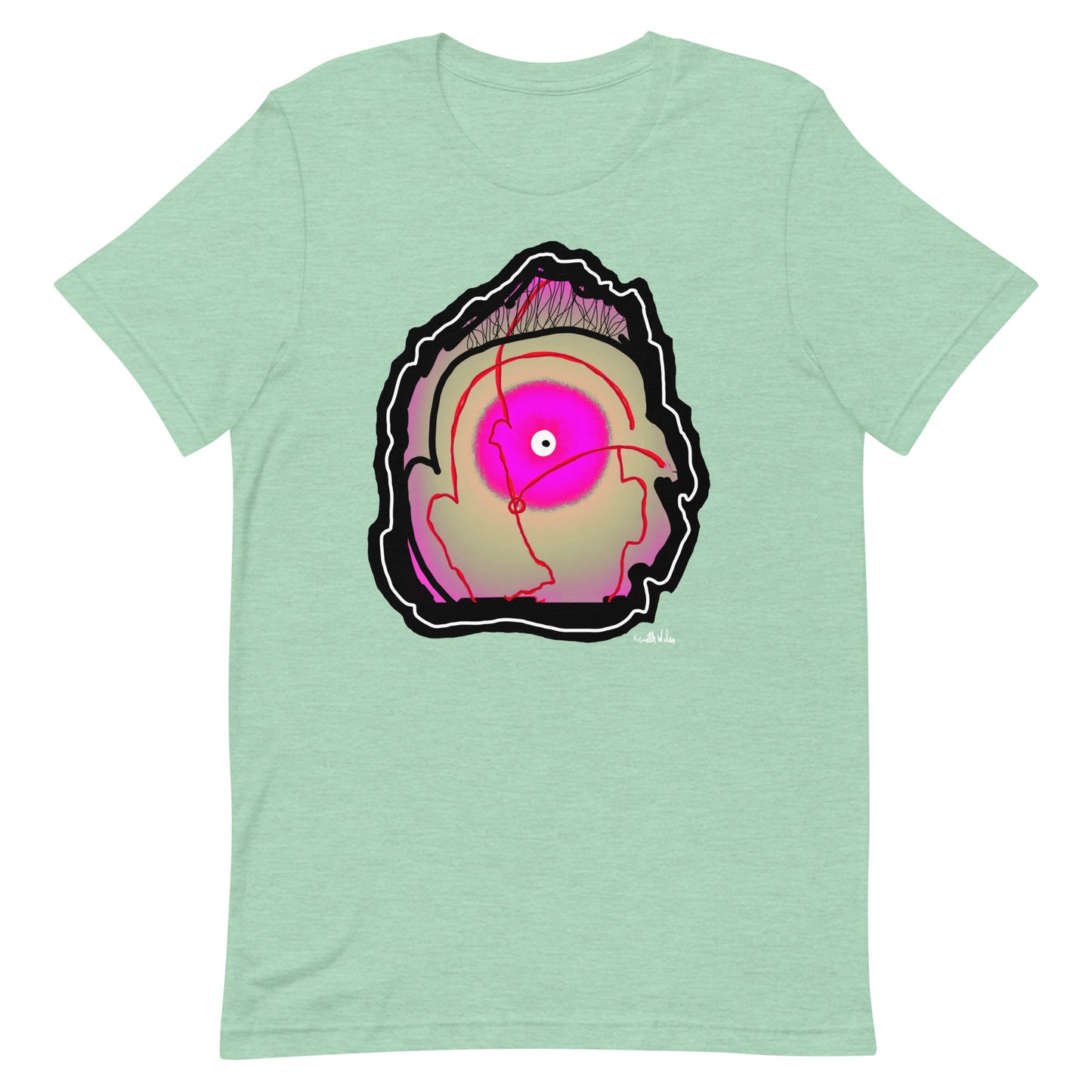 Face Profile Unisex T Shirt Pink Magenta White Black Kenneth Wilan Design