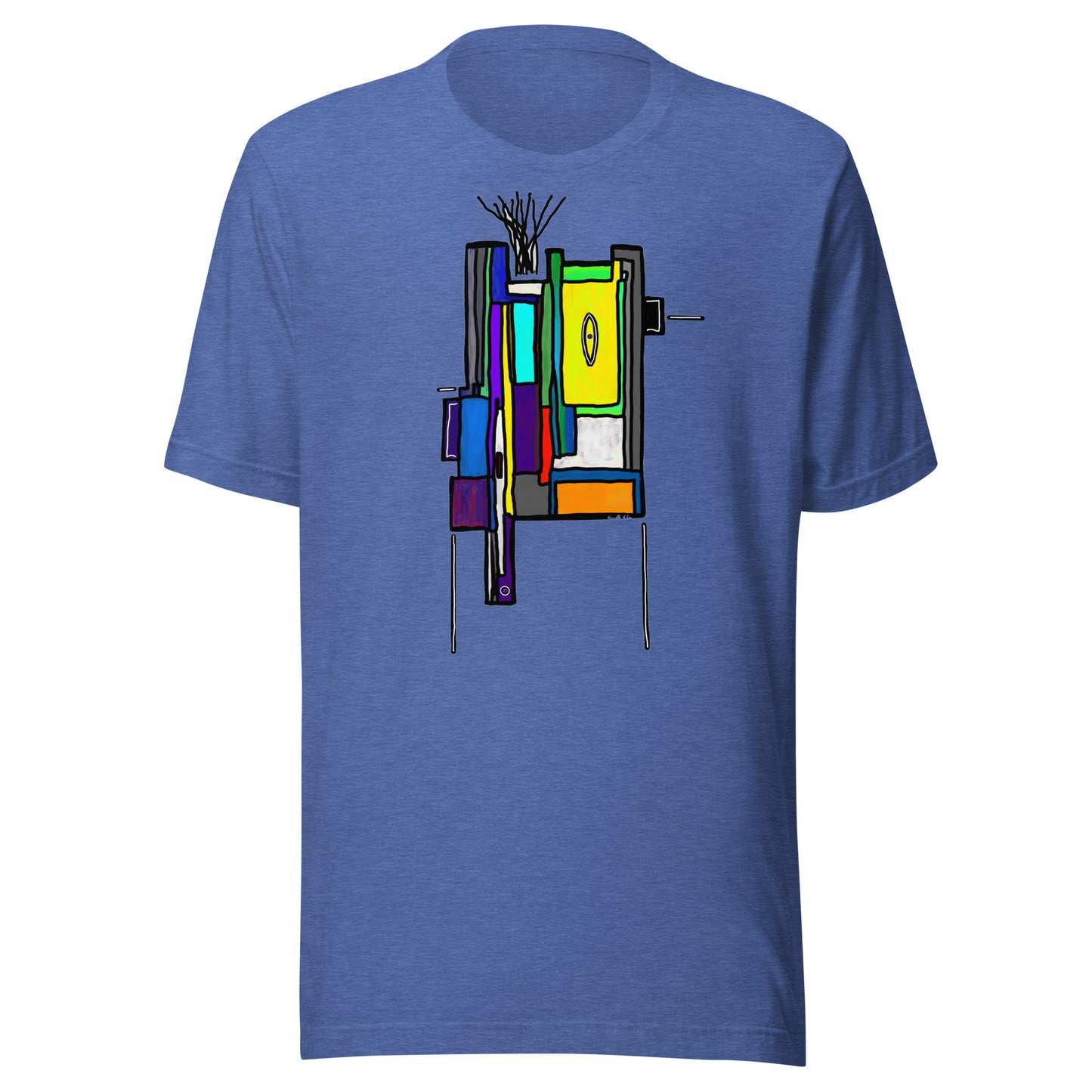 Robot Unisex T Shirt Yellow Blue Purple Orange Multi Color Kenneth Wilan Design