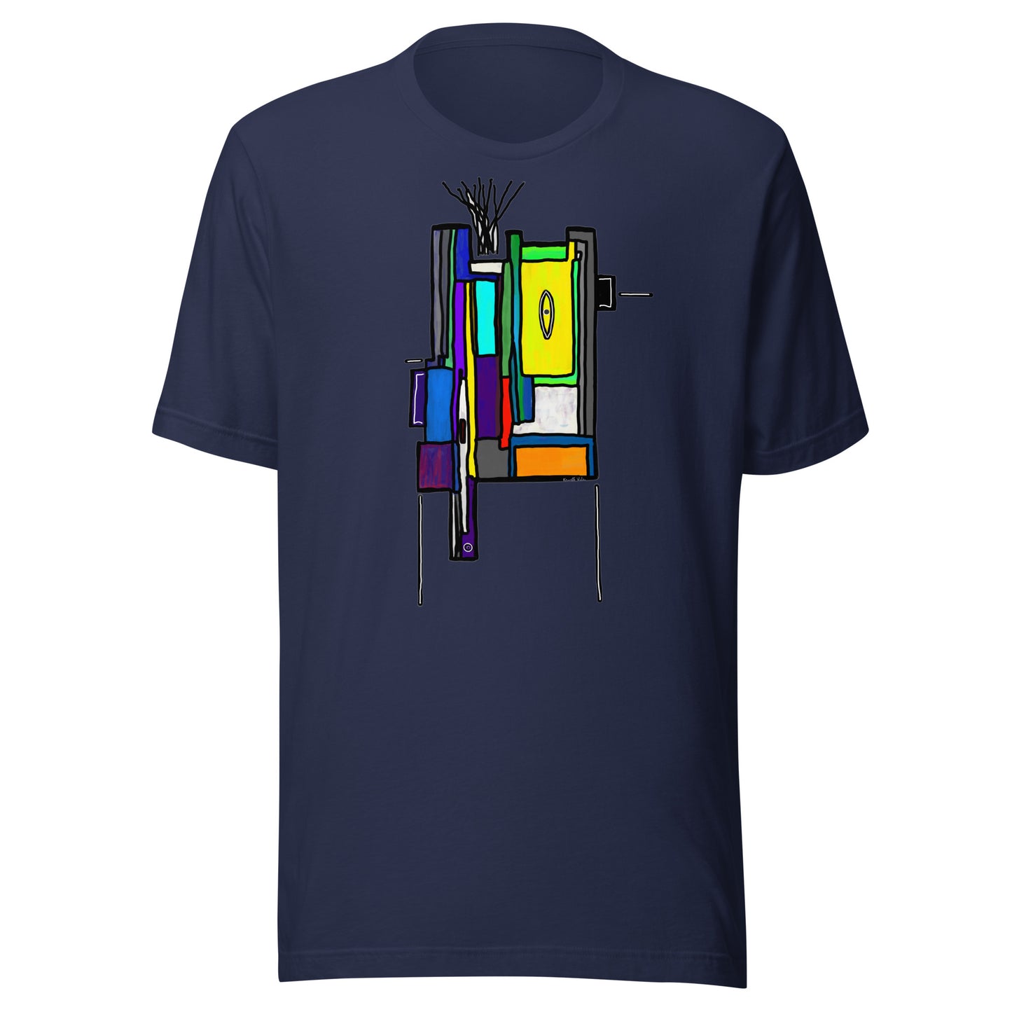 Robot Unisex T Shirt Yellow Blue Purple Orange Multi Color Kenneth Wilan Design