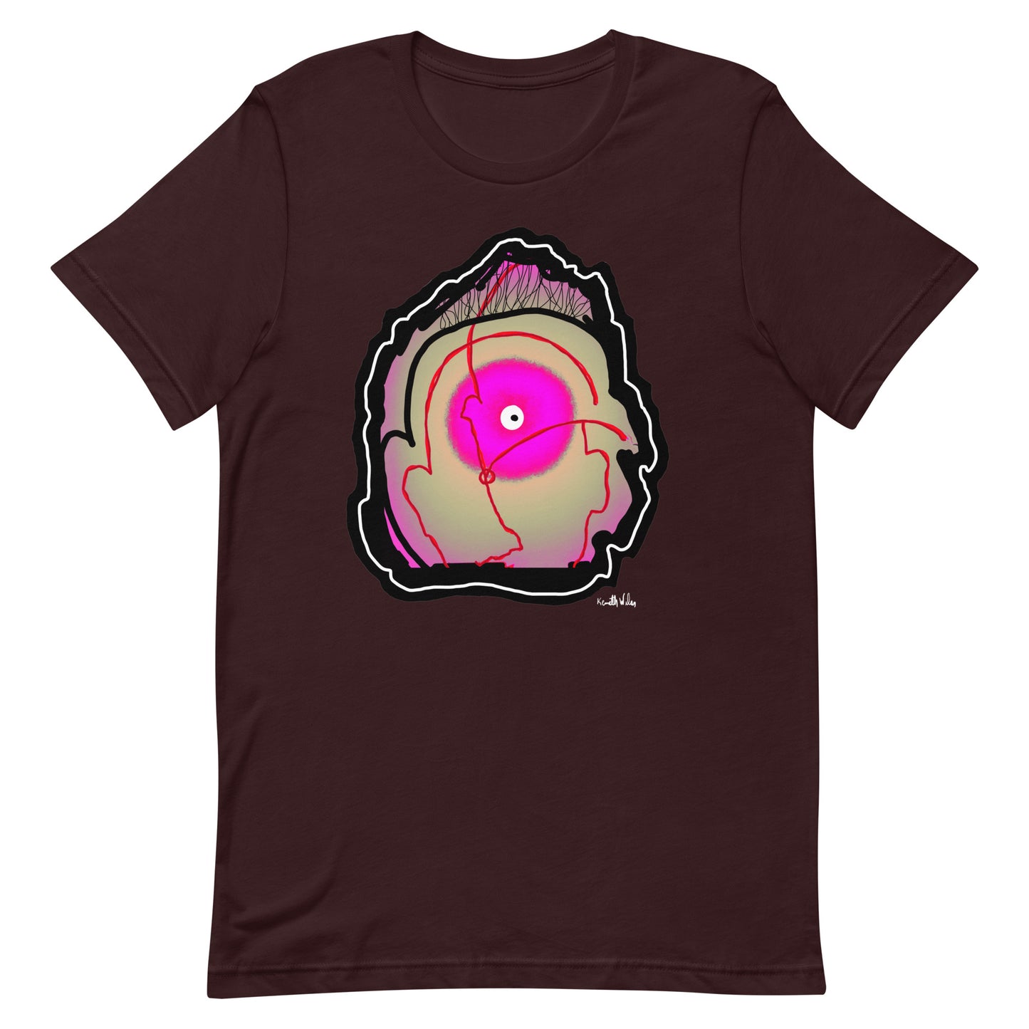 Face Profile Unisex T Shirt Pink Magenta White Black Kenneth Wilan Design