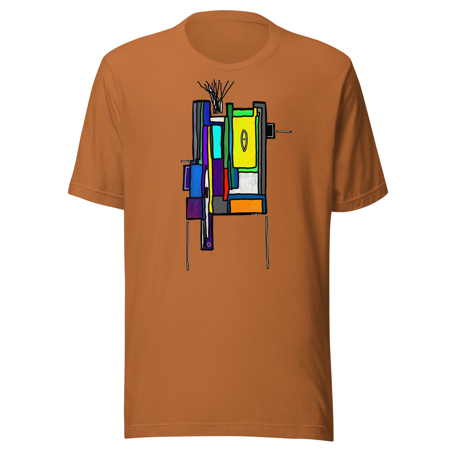 Robot Unisex T Shirt Yellow Blue Purple Orange Multi Color Kenneth Wilan Design