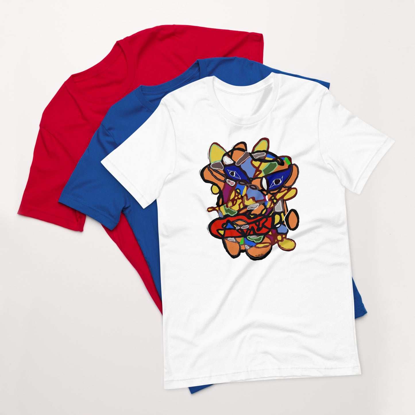 Face Passionate Unisex T Shirt Multi Colored Kenneth Wilan Design