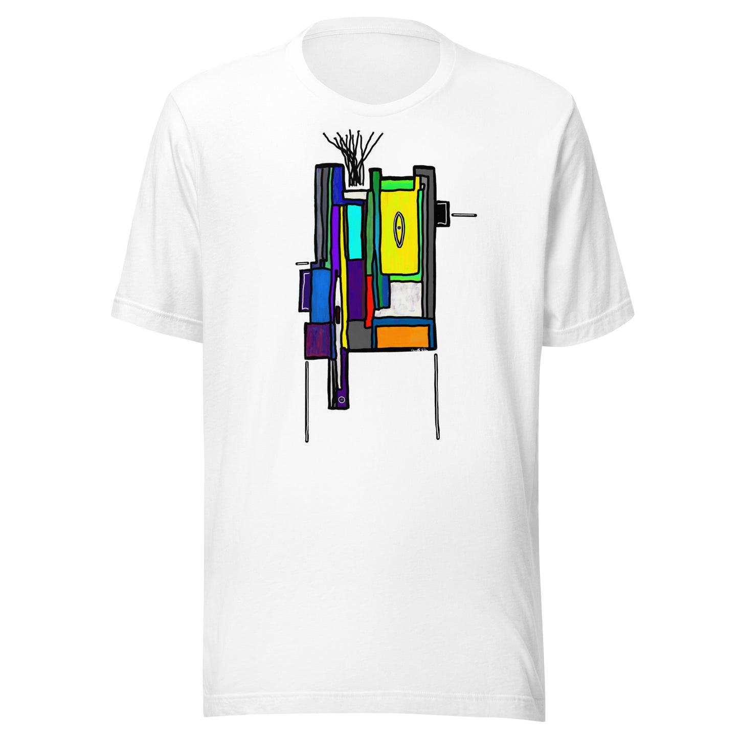Robot Unisex T Shirt Yellow Blue Purple Orange Multi Color Kenneth Wilan Design