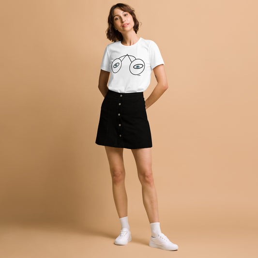 Eyes Women’s Tri-Blend T Shirt Black & White Kenneth Wilan Design